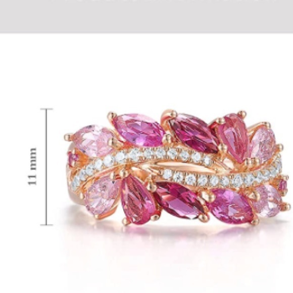 14k Ruby Pink Sapphire Diamonds Ring - Picture 11 of 11